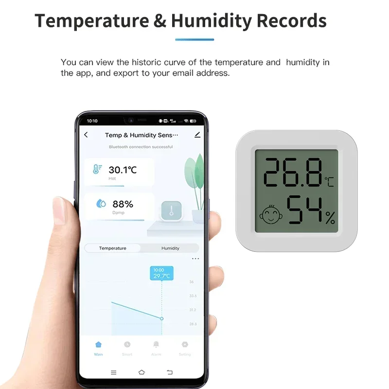 Tuya Bluetooth Temperature Humidity Sensor LCD Thermometer Mini Smart Electric Hygrometer APP Remote Control Home smart temperature humidity sensor