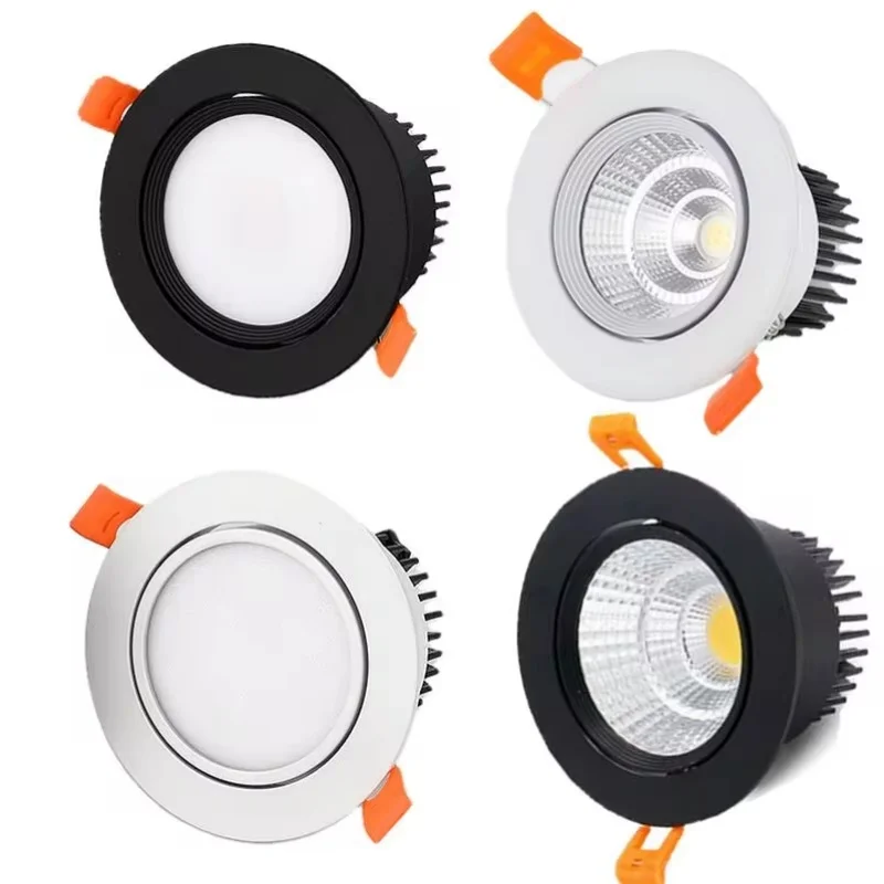 Embedded dimmable COB spotlights LED downlights 5W 7W 9W 12W 15W 18W Living room bedroom supermarket AC85-260V indoor lighting