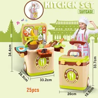 Portable storage box children's play house realistic kitchen cooking kitchenware set boys and girls gift toys 2