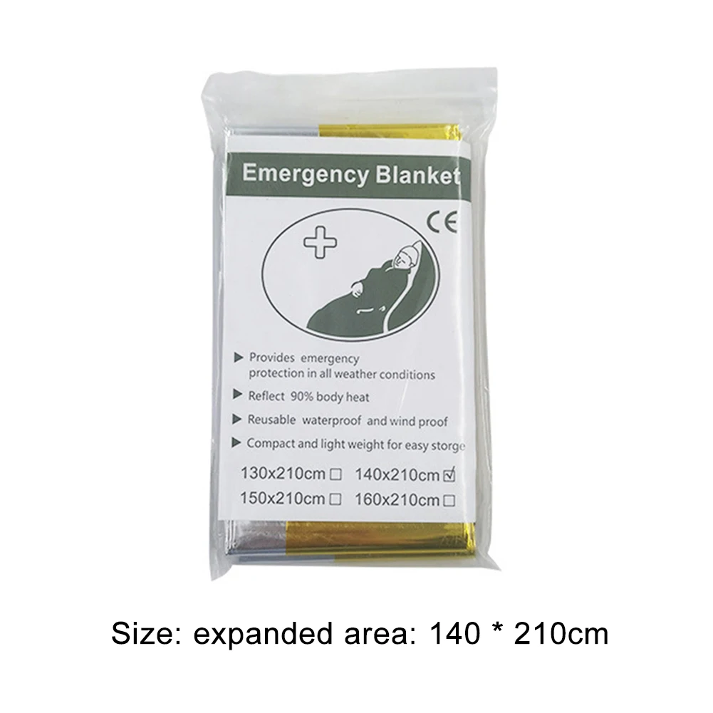 Emergency blanket 10-1PCS Thermal Windproof Outdoor Survive First Aid Military Rescue Kit Waterproof Foil Blanket Hiking Camping
