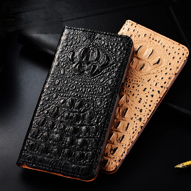 Crocodile Back Veins Genuine Leather Case For XiaoMi Redmi Note 10S 11E 11R 11S 11T Pro Plus SE 5G Case Cover