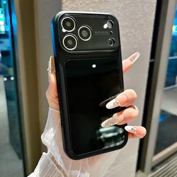 Chic Candy Solid Color Hard PC Case with Tempered Glass Lens Protector & Shockproof Back Cover - iPhone 15 (Black)