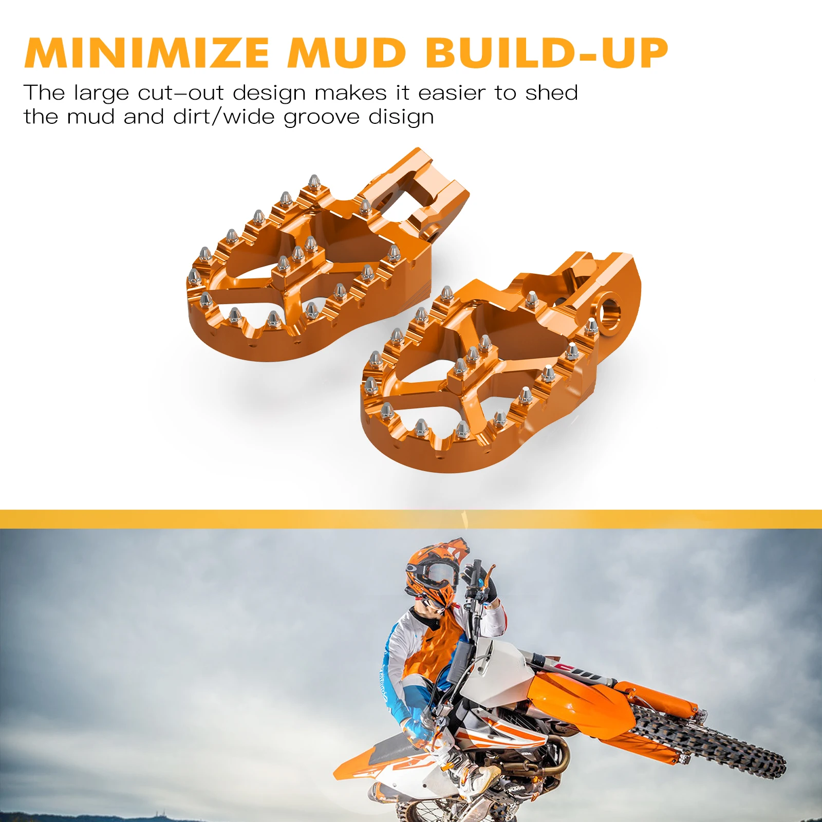 Foot Pegs Footrest Pedal 57mm For KTM-EXC300 EXC EXCF XCW 125 150 250 300 350 400 450 500 SX SXF XC XCF-SX85