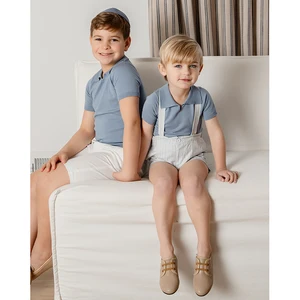 AP Boys 2024 New Style Boys Silk Tencel Knitting Polo Shirt Kids Cotton Short Pants , #6605