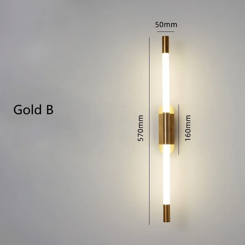 Minimalism LED Wall Lamp Longer Modern Home Bedroom Decor Bedside Reading Light Stairs Background Black Bathroom Mirrors Sconce