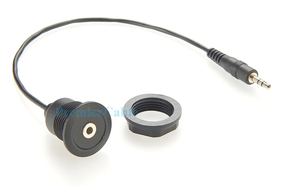 3,5mm 1/8 Zoll AUX Stecker auf Buchse Verlängerungskabel Rundes Einbau-Stereo-Audiokabel für Auto, LKW, Kopfhörer – Detail 2