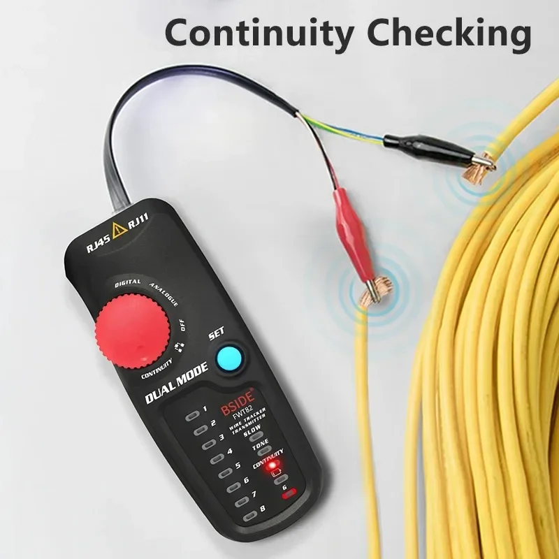 FWT82 Digital Dual Mode Network Cable Tracker Anti Interference Line Finder Ethernet LAN Tracer Analyzer Detector