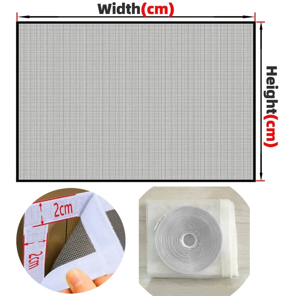 Insect Mosquito Nets for Window Screen Customized Tulle Invisible Fiberglass Self-Adhesive Against Mosquitoes and Flies Mesh