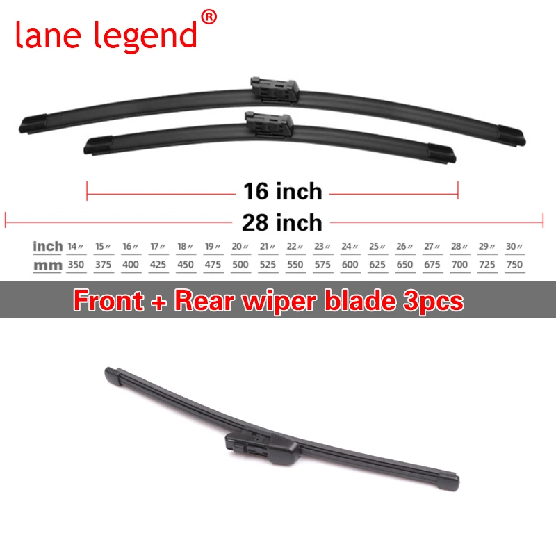 Wiper Front Rear Wiper Blades For Volkswagen VW Touran 2003 2004 2005 2006  Windshield Windscreen Front Window 28+28+16 - AliExpress