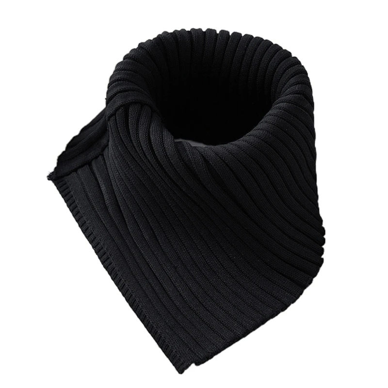 

Women Winter Ribbed Knit Turtleneck Fake Collar Solid Color Detachable Dickey Triangular Scarf Shawl Wrap Neck Warmer Dropship