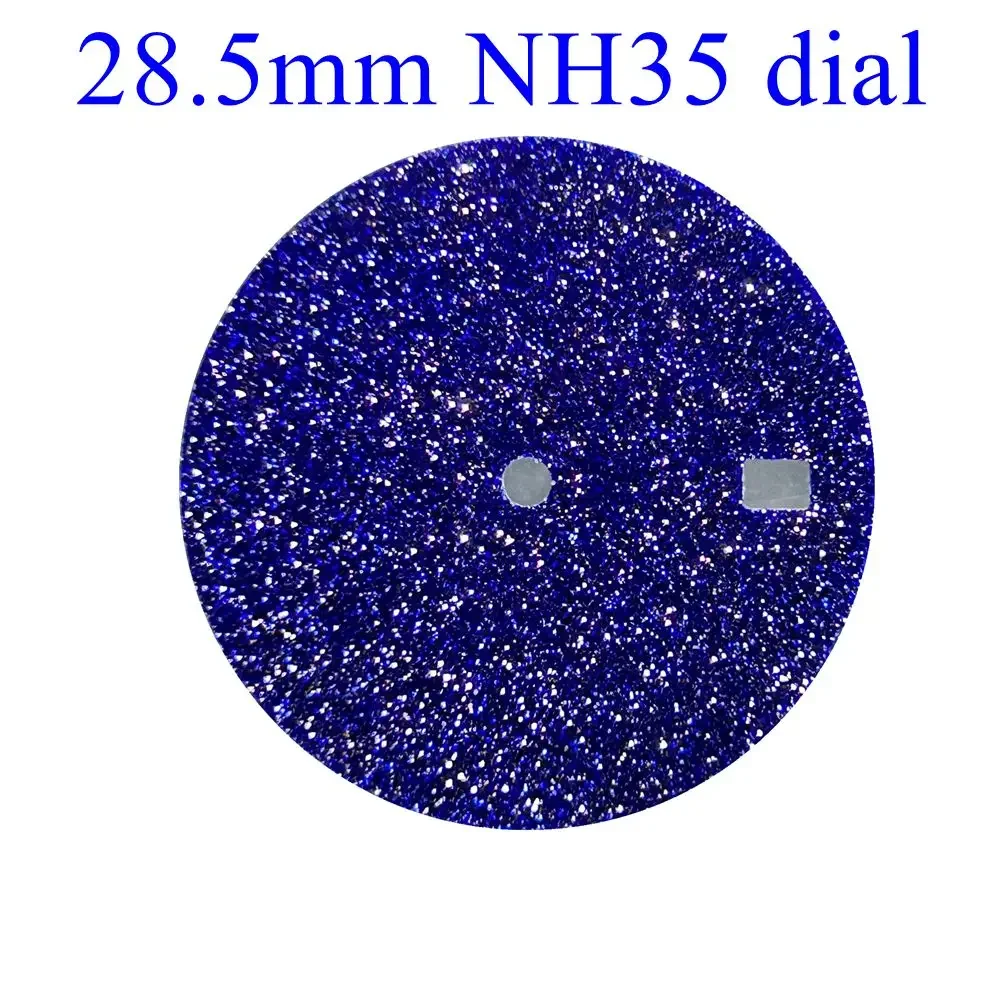 28.5x0.4mm NH35 Watch Dial Natural Green Malachite Blue Sandstone CNC Machine Cut 4