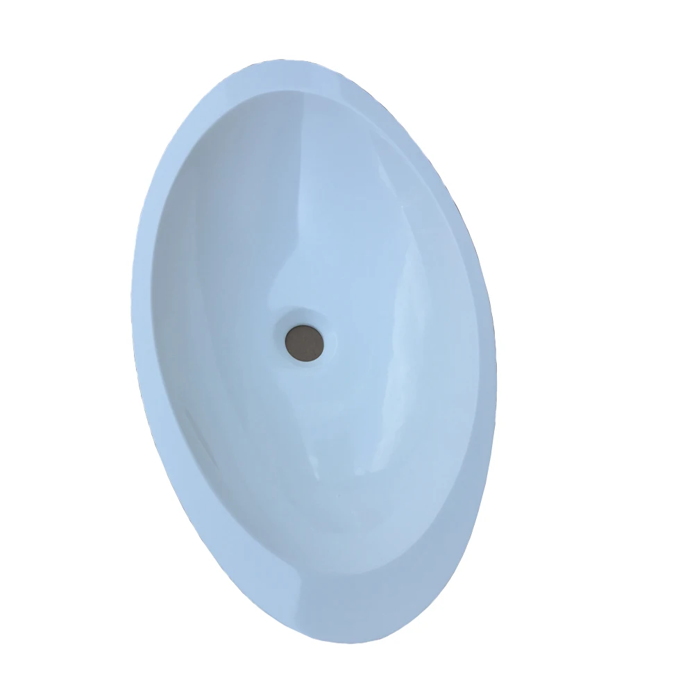 600mm Oval Counter Top Solid Surface Wash Basin Glossy Corian Acrylic Resin Vessel Sink Rs3857hg