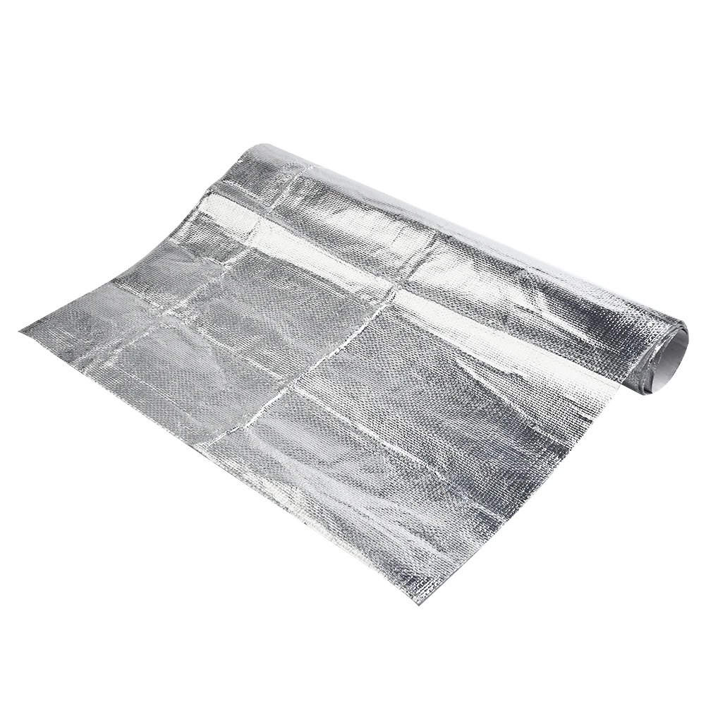 Car Exhaust Heat Shield Barrier Aluminum Fiberglass W/ Adhesive Layer 12 X 24inches Heat Wrap Tape Thermal Protection For Car heat insulation sleeve