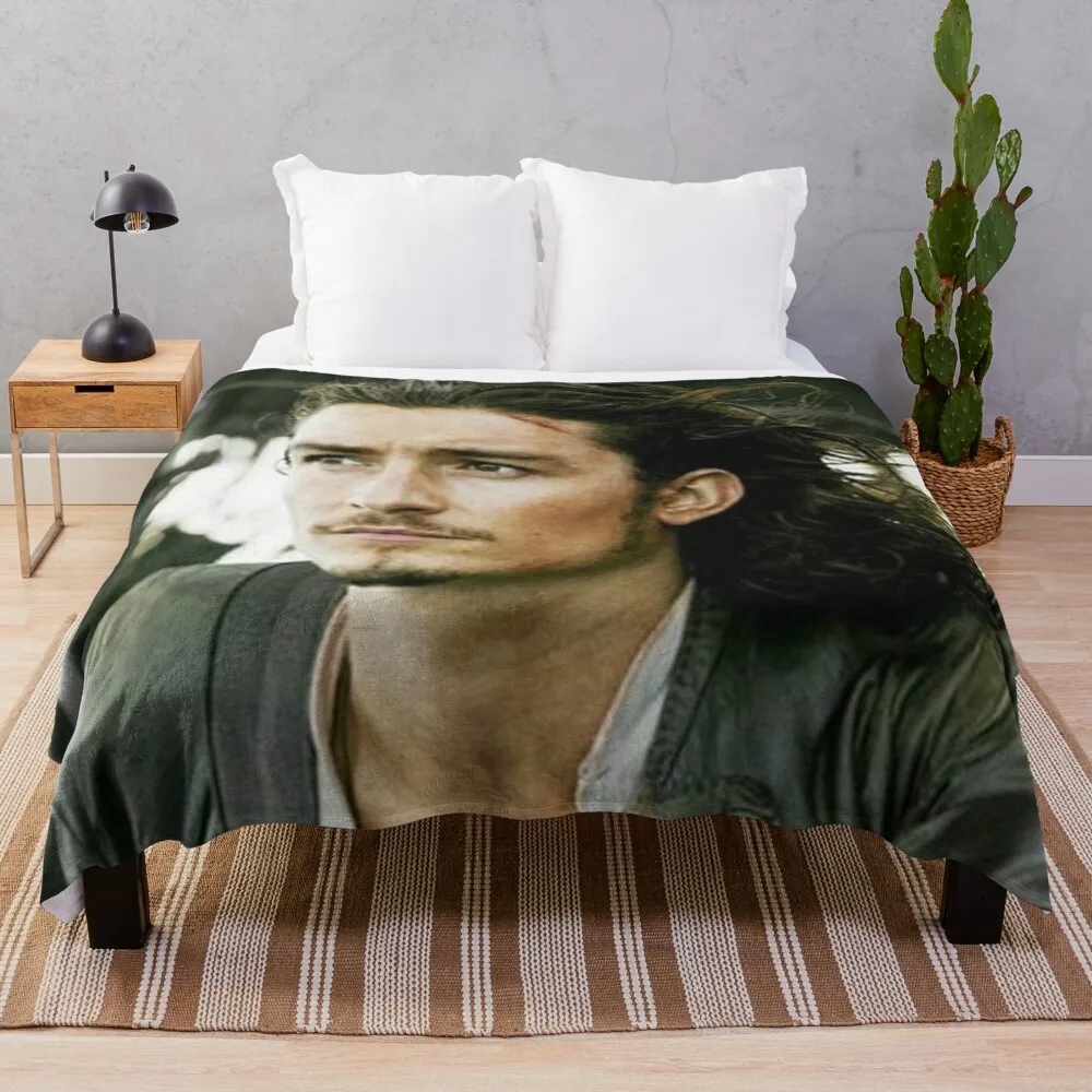

Orlando Bloom Throw Blanket Single Blanket Summer Bedding Blankets Picnic Blanket Retro Blankets