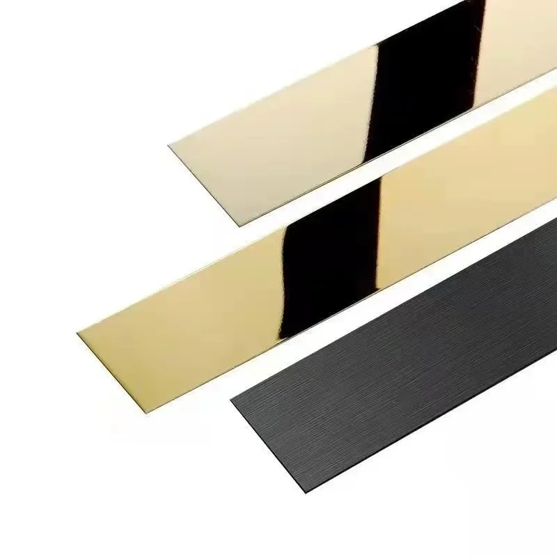 Stainless steel flat rocks plate background wall, suspended ceiling, wall cloth, metal edge strip, titanium alloy self-adhesives