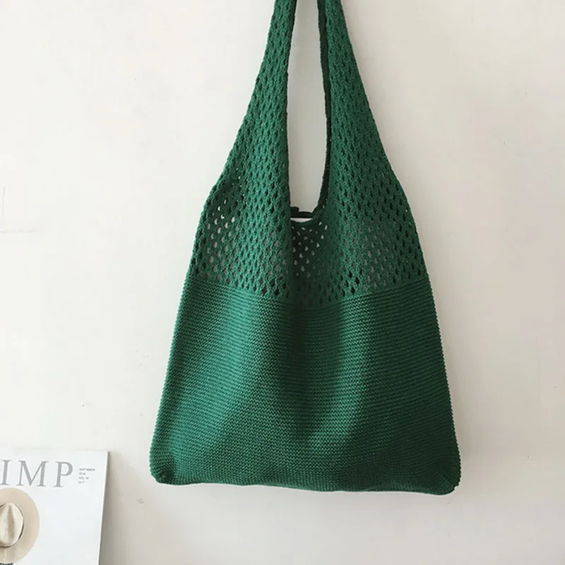 Woven Womens Shoulder Bags Ladies Designer Knitted Braid Handbags Tote Summer Beach Party Bag Purses Shopper Sac Satchel Female 