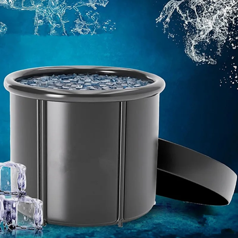 Ice Bathtub The Barrel Body Has 2 Faucets, Can Be Used With Refrigeration Machines Large Size 90x75 Foldable Portable Bucket