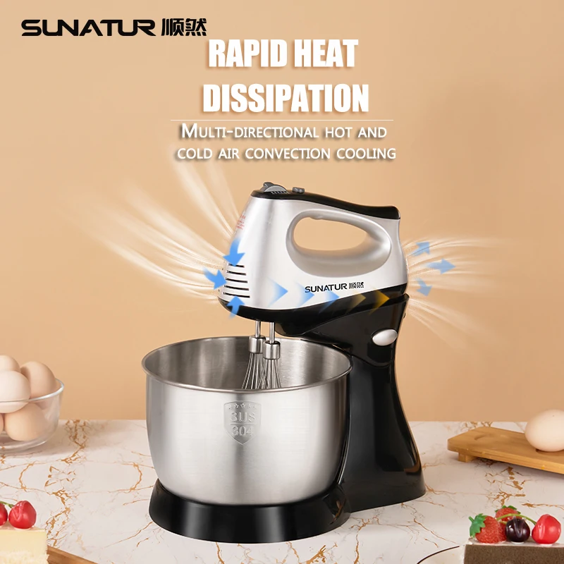 SUNATUR Electric Kitchen Blender & Beater, Supports Cream Mixing, Processor for Egg & Cake Baking Needs 5