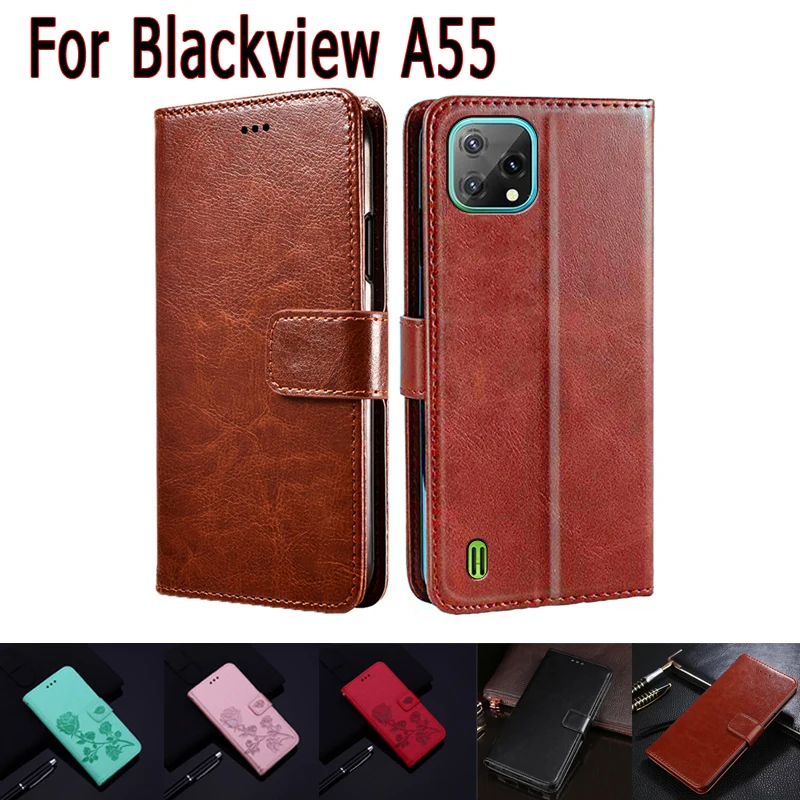 

Phone Cover For Blackview A55 Case Magnetic Wallet Card Holder PU Leather Stand Protective Fundas de Blackview A55 Pro Book Case