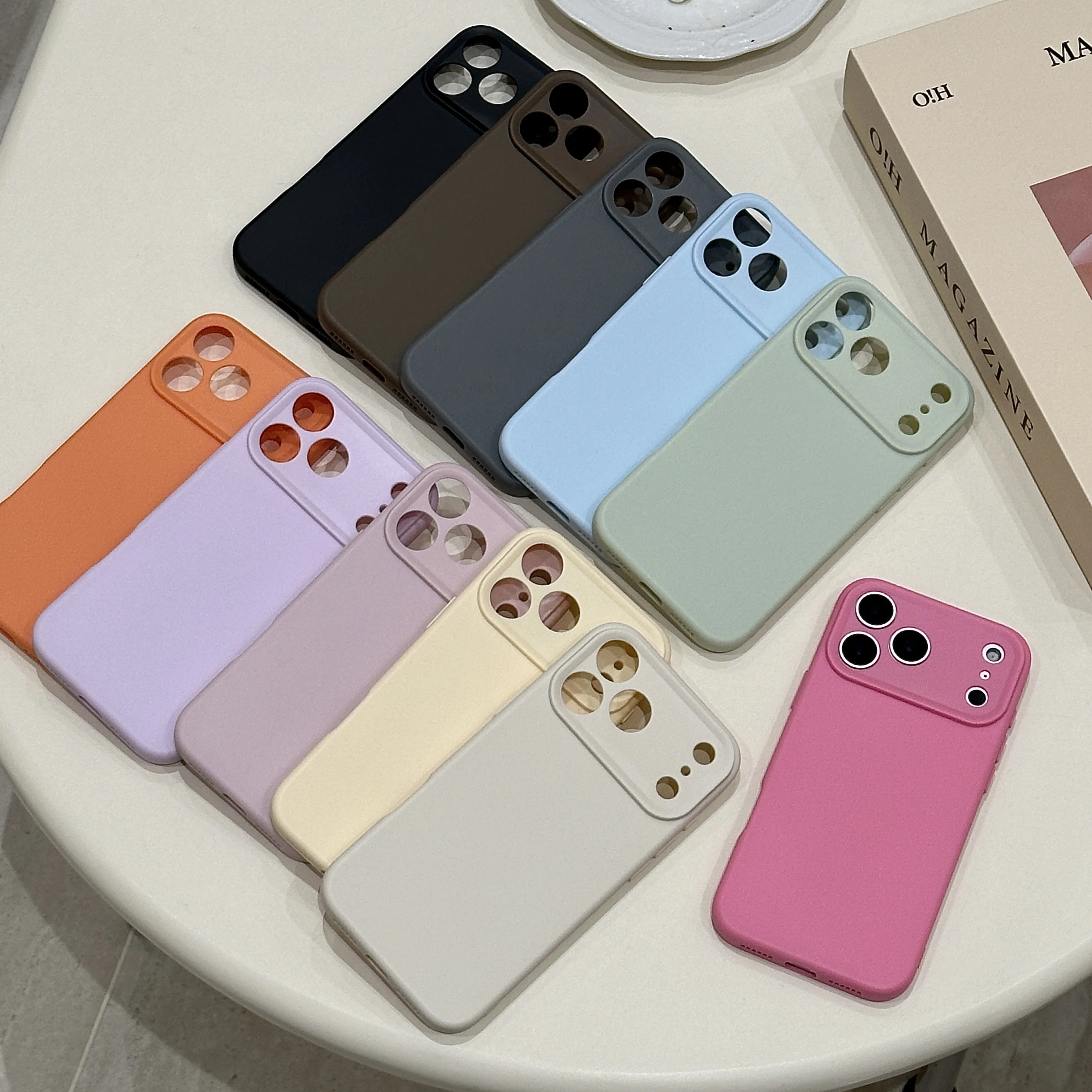 Matte Silicone Shockproof Phone Cover with Camera Protection