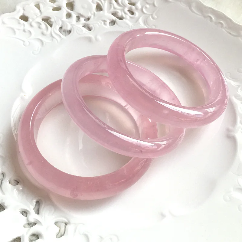 

Natural Pink Rose Quartz Crystal Mozambique Woman Fashion Bangle Inner Diameter 55mm 56mm 57mm 58mm 59mm 60mm 61mm AAAAAA