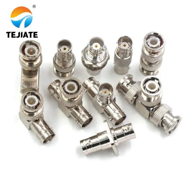 1PCS BNC to BNC All Copper Female and Male Straight Triple Duel Four Head L type Q9 Fixed Panle Connector