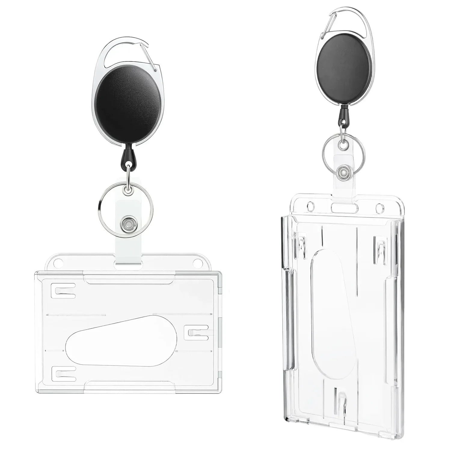 Card Holder Card Sleeve ID Card Case ID Card Holder Wallet Card Holder Credit Card Holder Card Wallet Document Card Wallet Wallet Card Bag Transparent Double Cards Slots ID Tag Badge Holder Badge Reel 2 Cards Storage Organizer Employee Pass Work Card Case