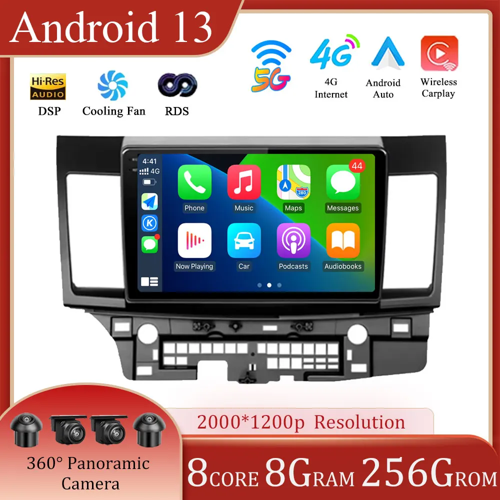 

10.1 Inch Android 13 For MITSUBISHI LANCER 2007 - 2012 Car Radio Multimedia Video Player GPS Carplay 4G+WIFI