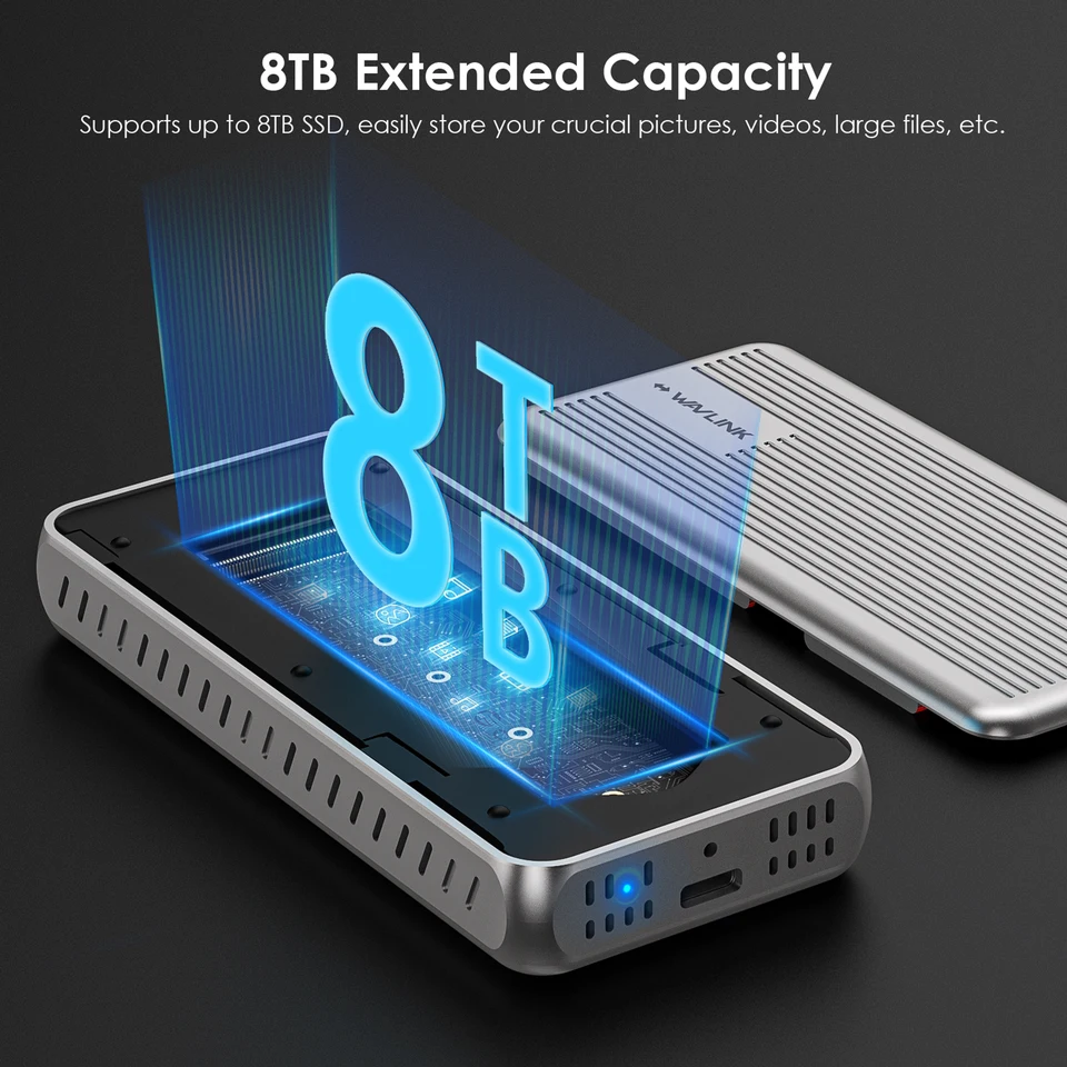 Thunderbolt 5 Ssd ORARA 80Gbps M.2 Enclosure, USB4 V2.0 SSD Enclosure Case Compatible With Thunderbolt5/TB4/USB4, Built With Cooling Fan, Compatible With Mac M4 Pro Nvme Ssd