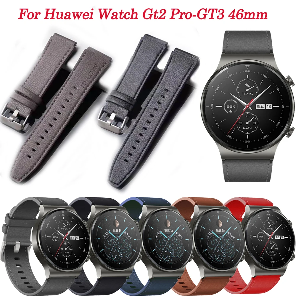 

Ремешок из натуральной кожи для Huawei Watch Gt 2 Pro GT3 46 мм, официальный браслет для смарт-часов, аксессуары для часов Gt2 Pro, 22 мм