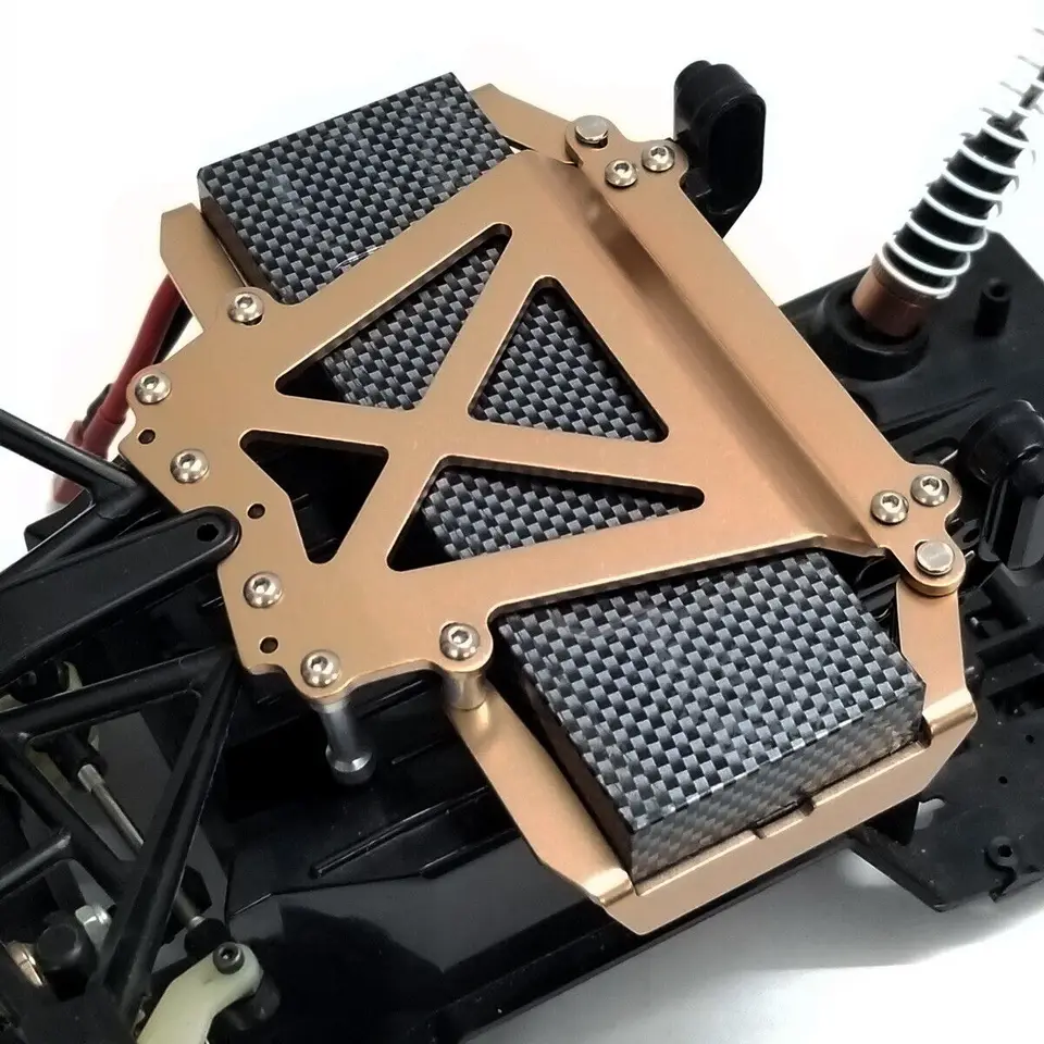 Support D'Amortisseur Arrière – Fibre Carbone + Alliage Alu – Pour Tamiya CW-01 Lunch Box – Pièce RC Performance