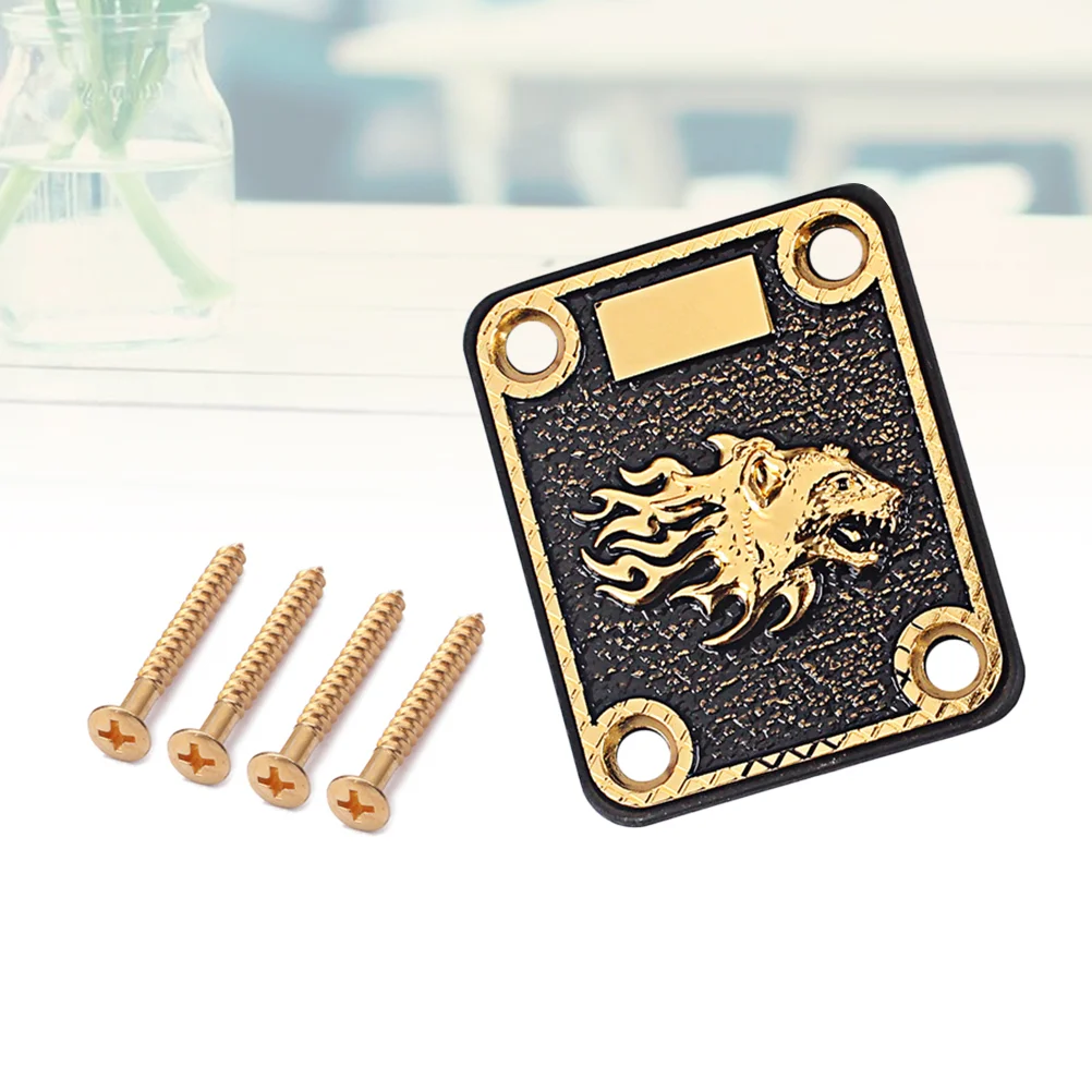 

Chrome with Screws Zinc Alloy Neck Base Plate Neck Reinforcing Plate Neck Plate for SQ Tele Electric Guitar Bass Strat TL