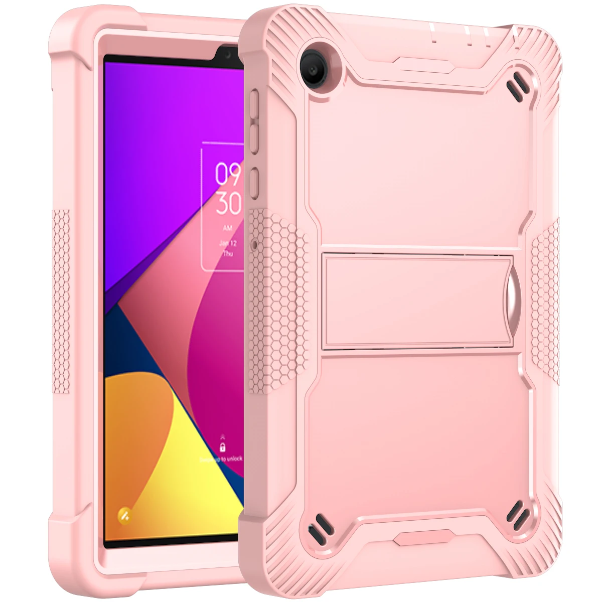 Durable Hybrid Armor Stand Case for Tablets - Shockproof, Kid-Friendly Silicone Protection