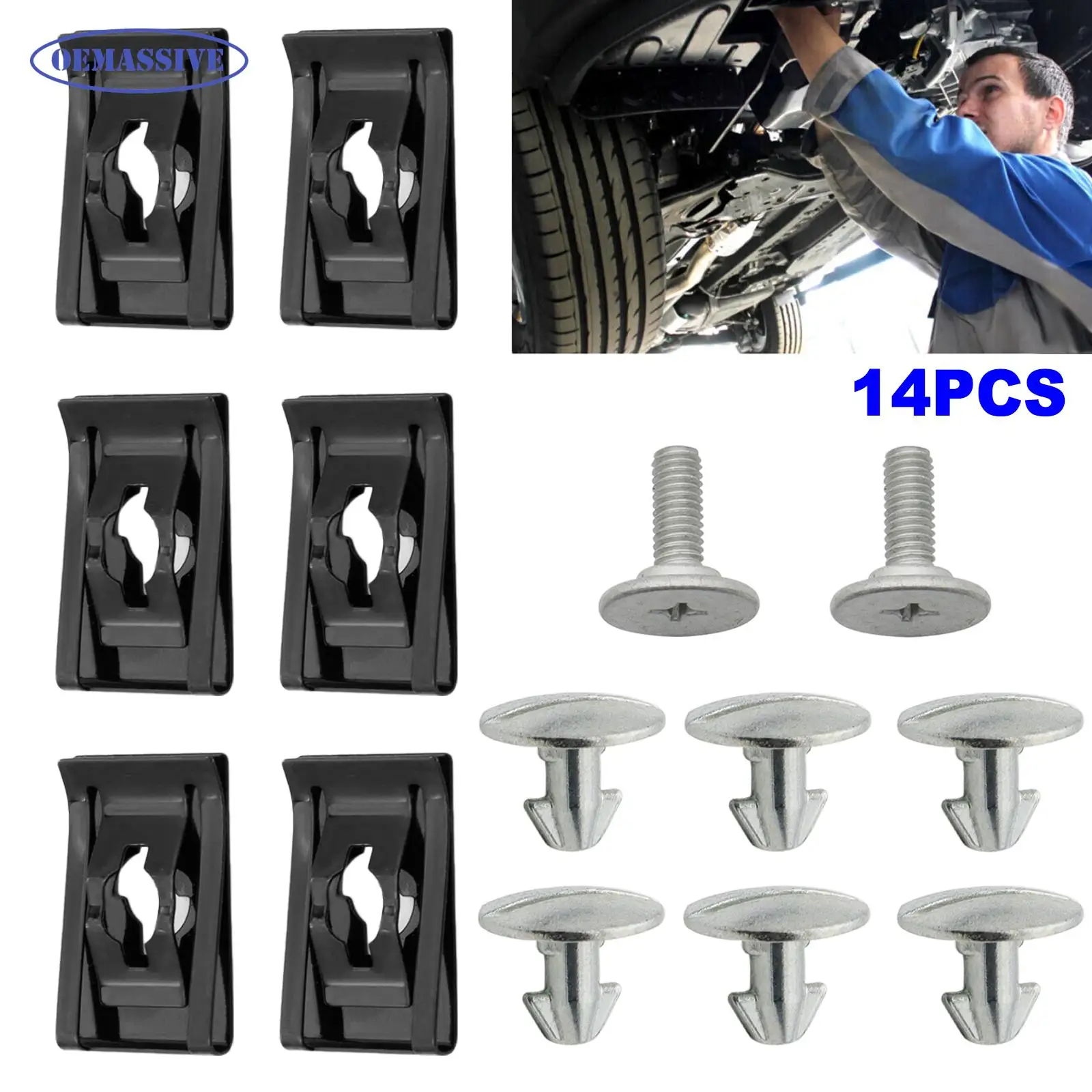Assortimento di vi perno copertura motore per Honda CRV Civic Confezione da 14 compatibile con codice articolo 90674TY2A01  34