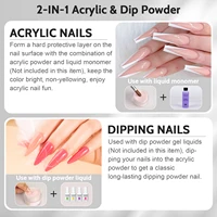 4.23oz/120g Clear Color Acrylic Powder & Dip powder 2 in 1 Use for Nail Extension Carving Salon Nail Art Manicure 2