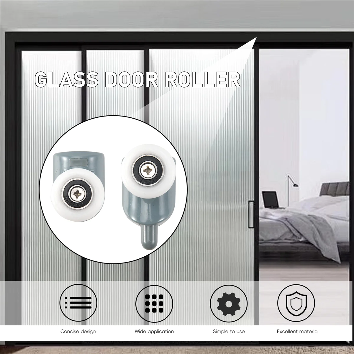 Shower Room Door Roller 8Pc Shower Door Castors Rolls Shower Door Rollers Sliding Roller Guide Spare Parts Glass Pulleys Wheels