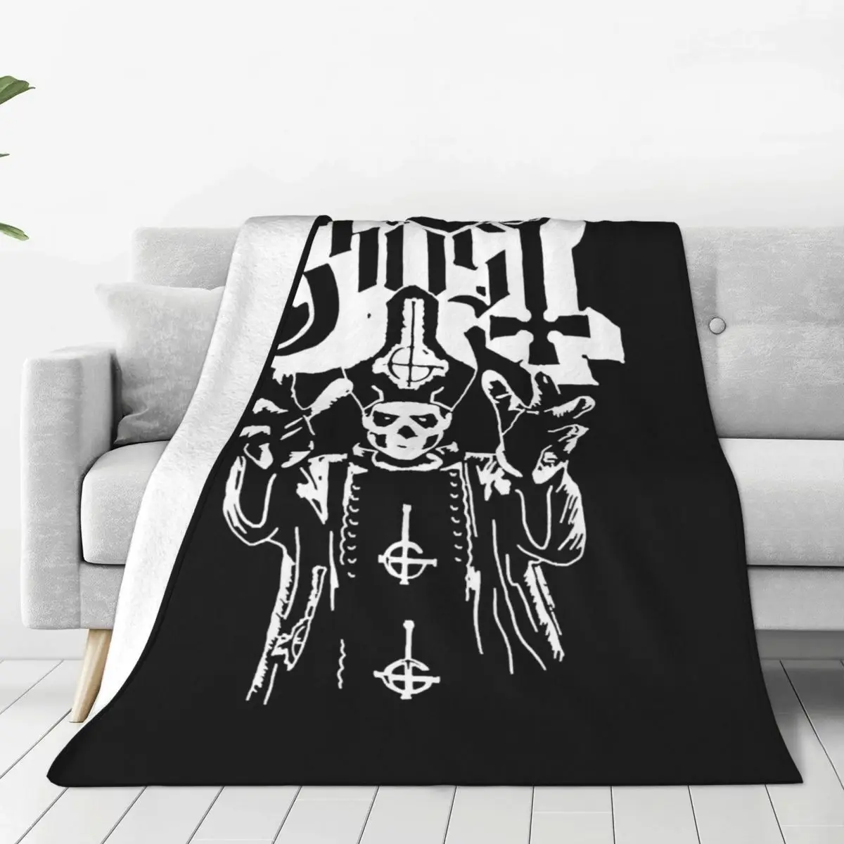 

Ghost Heavy Metal Knitted Blankets Music Plush Throw Blankets Summer Air Conditioning Personalised Lightweight Bedsprea