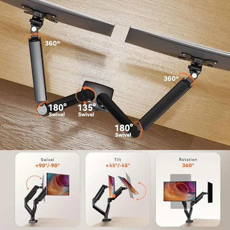 Single/Dual Monitor Mounting Bracket Desktop Universal Extendable Monitor Stand