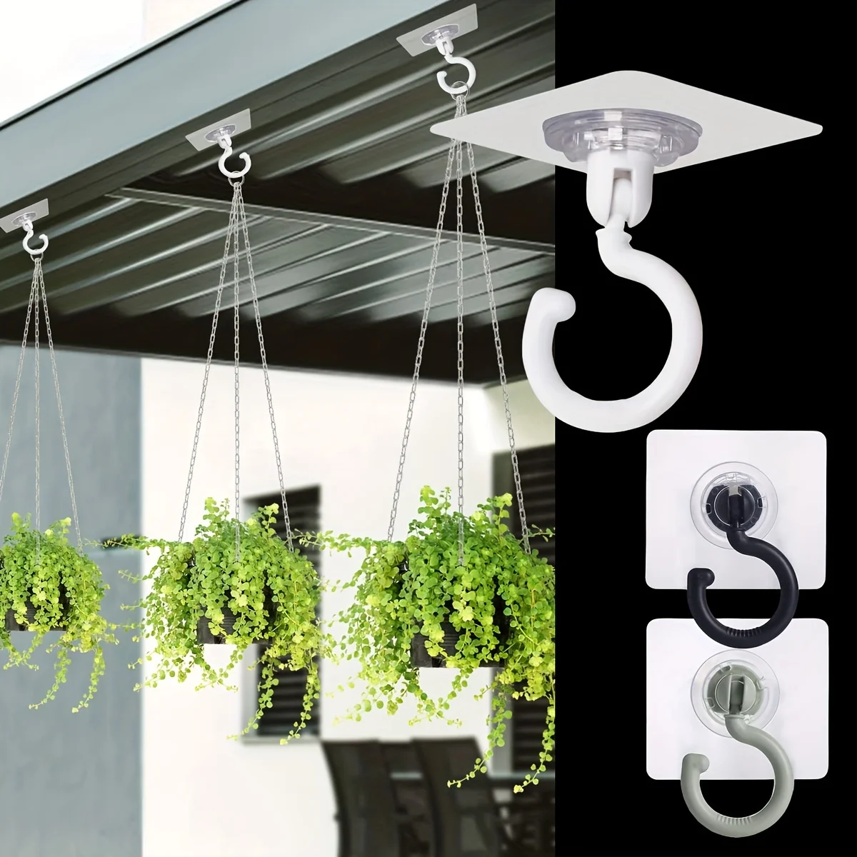 Adhesive Rotatable Ceiling Hooks 5pcs self adhesive hooks multifunctional hooks self adhesive wall hooks heavy duty hooks