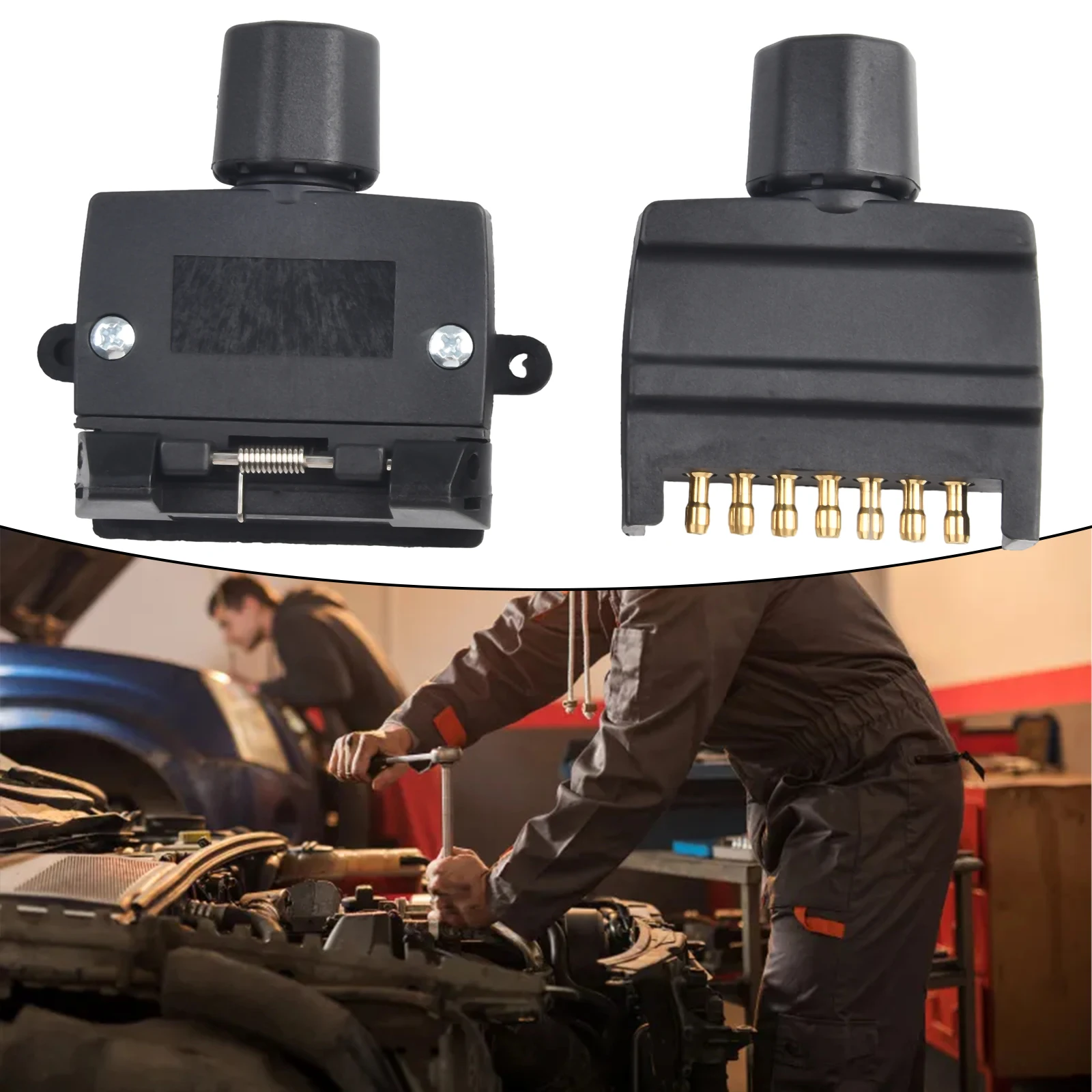 7 Pin Flat Trailer Plug Male & Female Socket Sets Caravan Boat Adaptor Connector Automobiles Parts Trailer Accessories