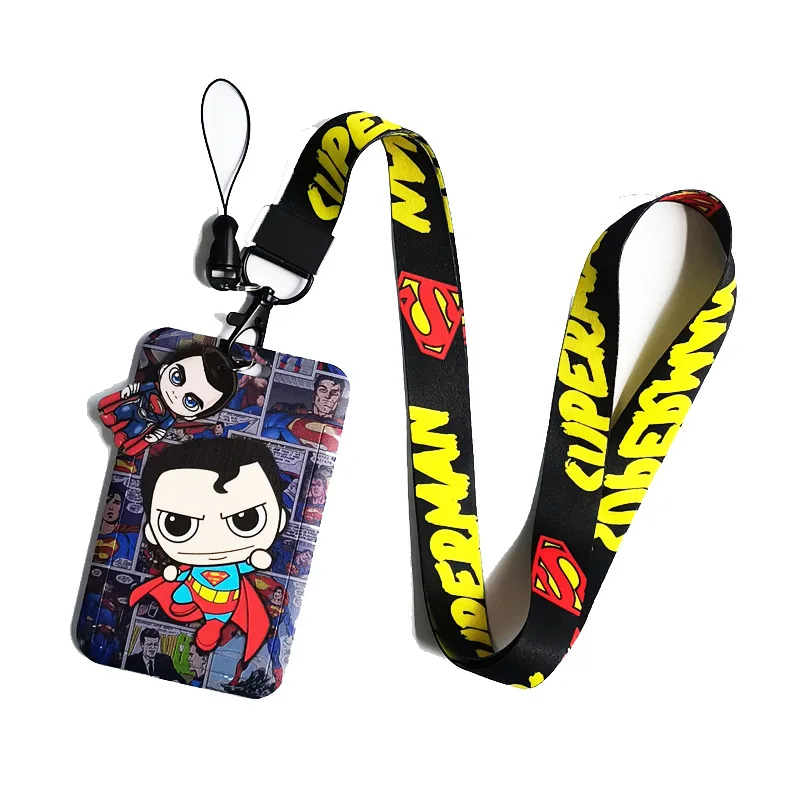 New Marvel Movie Avengers: Captain America Batman Spider-Man Deadpool Pattern Card Holder Work Keychain Holiday Gift Car Keychai