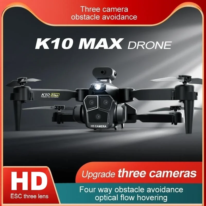 

Дрон K10 Max 8K Профессиональный с тремя камерами, бесщеточный мотор, беспилотная антенна с функцией позиционирования оптического потока, новинка 2024