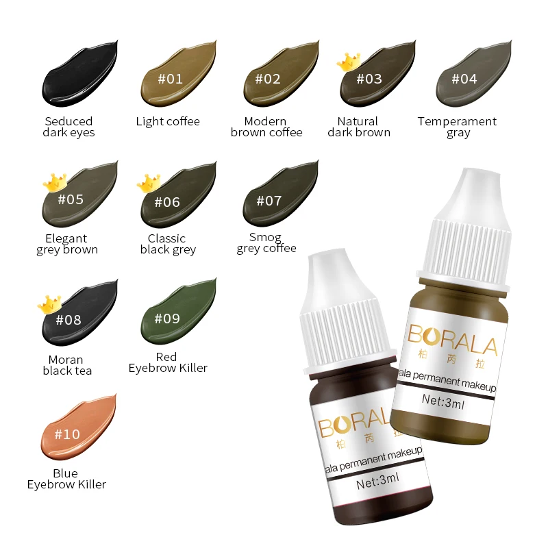 Henna Lip Tattoo Inks for Microblading Organic Semi Permanent Makeup Pigment Hypoallergenic PMU Ash Grey Eyebrow Tattoo Supplies tattoo ink tattoo ink pigment tattoo ink kit
