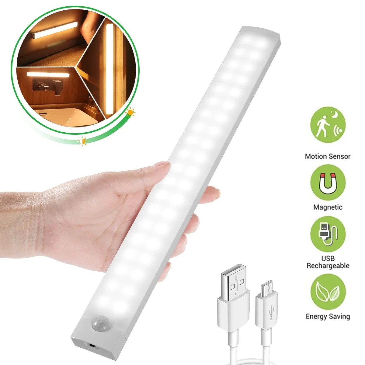 

LED Wireless Night Light Motion Sensor Light Closet Night Lamp For Kitchen Bedroom Detector Light Cabinet Staircase Backlight