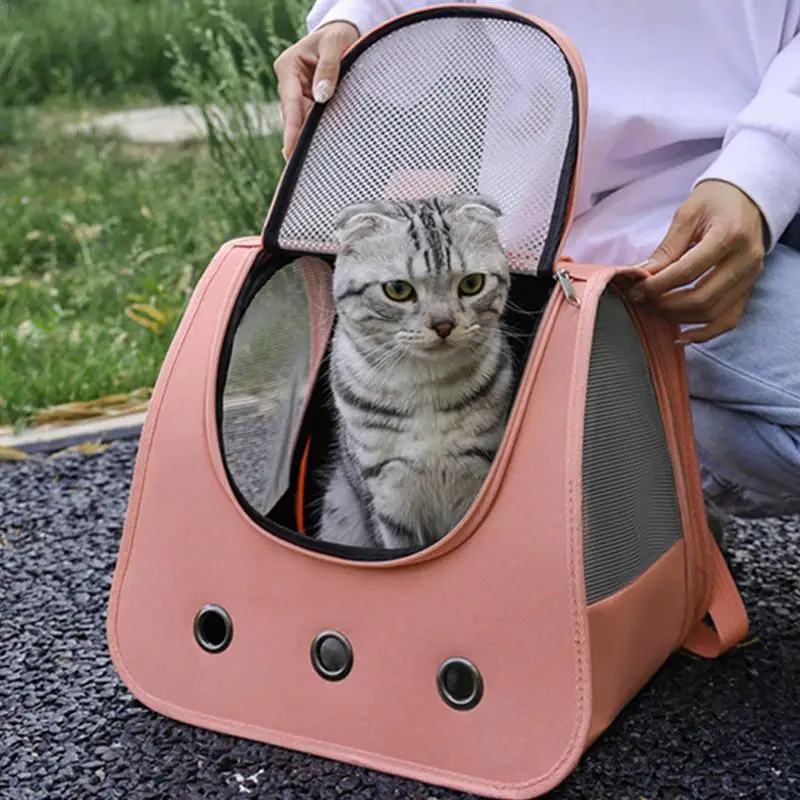 애완 동물 외출 배낭 고양이 배낭, 운반용 완전 통풍 메쉬 조절 가능 휴대용 배낭, 하이킹 여행 산책용