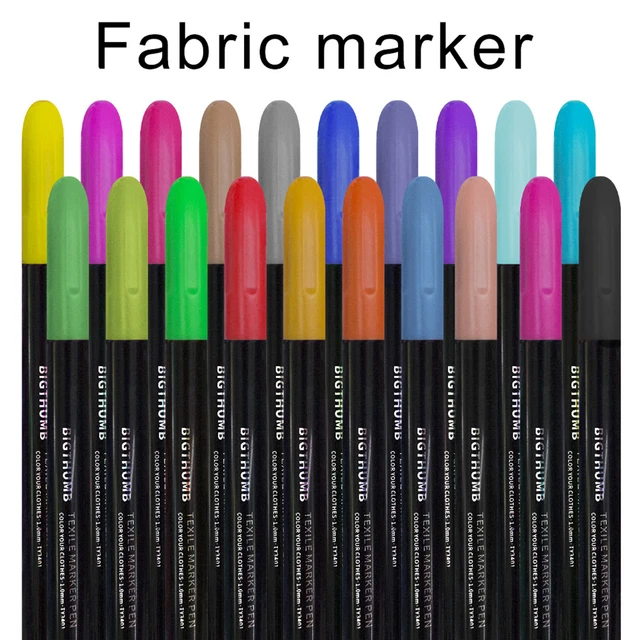 Fabric Markers Permanent for Clothes, 24 Colors Fabric Pens Permanent No Bleed, Fine Tip Fabric Paint Pens Paint Markers for Kids, Non-Toxic Markers