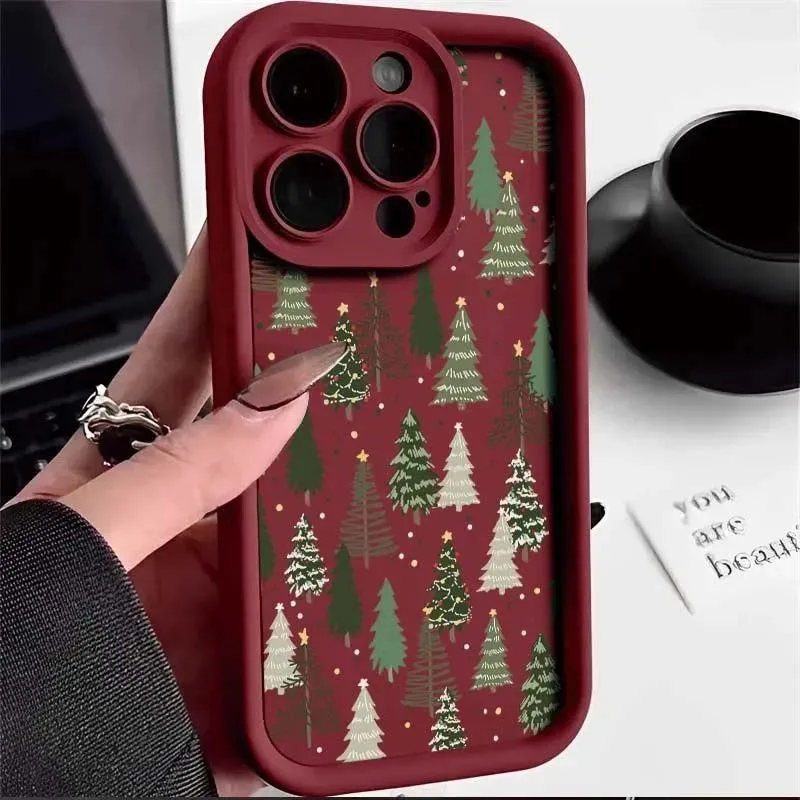 Festive Christmas Soft Silicone Shockproof Phone Case - New Year Gift Cover
