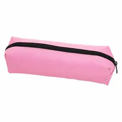 Solid Color Portable Stationery Organizer Pencil Case for School and Office Supplies (Pink)