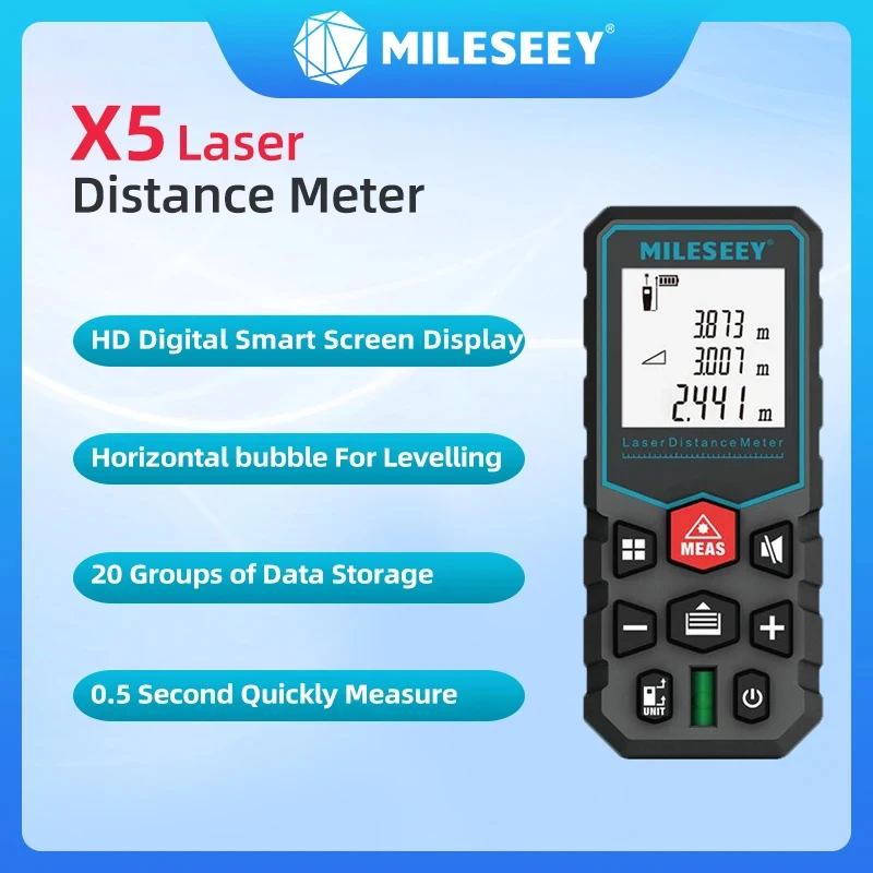 Laser Rangefinder Distance Meter Mileseey X5 X6 S6 New Model Laser Rangefinder Tool Distance Measure Meter High Precision Instrument For Decorate House Kits