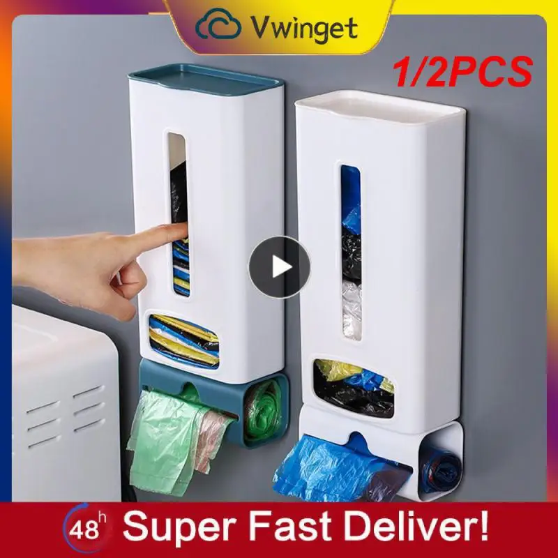 

1/2PCS Punch-Free Garbage Bag Storage Box Put Collector Wall-Mounted Kitchen Convenient Bag Removable Sorting Box